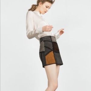 Zara leather mini skirt